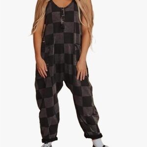 Black and Gray Checkered romper